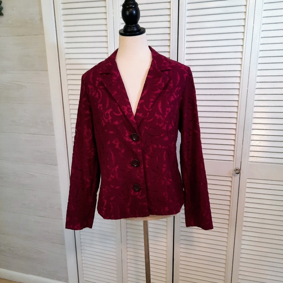 CAbi lace plumberry blazer jacket sz 6 D3 - Picture 3 of 8